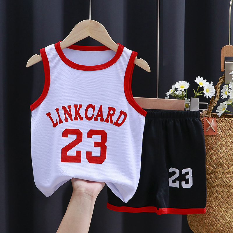 New Children's Clothing, Quick Drying Clothes, Sportswear Set, Boys' Sleeveless Baby Basketball Suit, Summer Vest Shorts