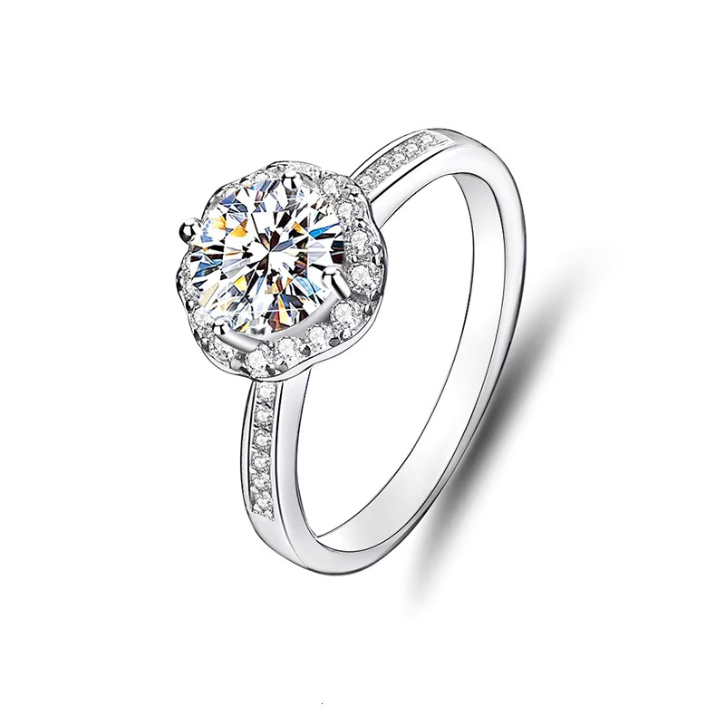 Fancy Shape Moissanite Solitaire Setting Silver Jewelry Moissanite Diamond Engagement Ring