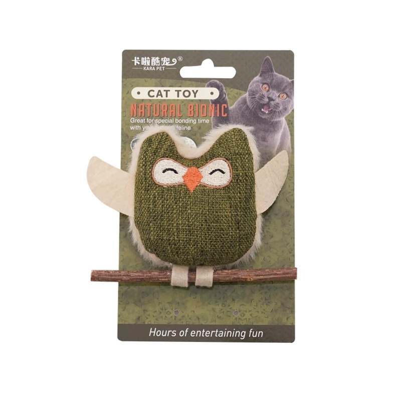 Owl Bite-Resistant Catnip Feathered Teething Toy - Perfect for Dental Health of Your Cat