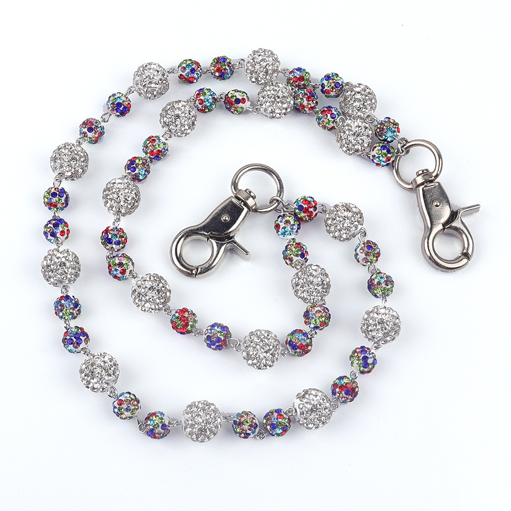Popular mens and womens pants chains high-quality colored diamond beads prayer beads waist chains body chains handmade accessories250122