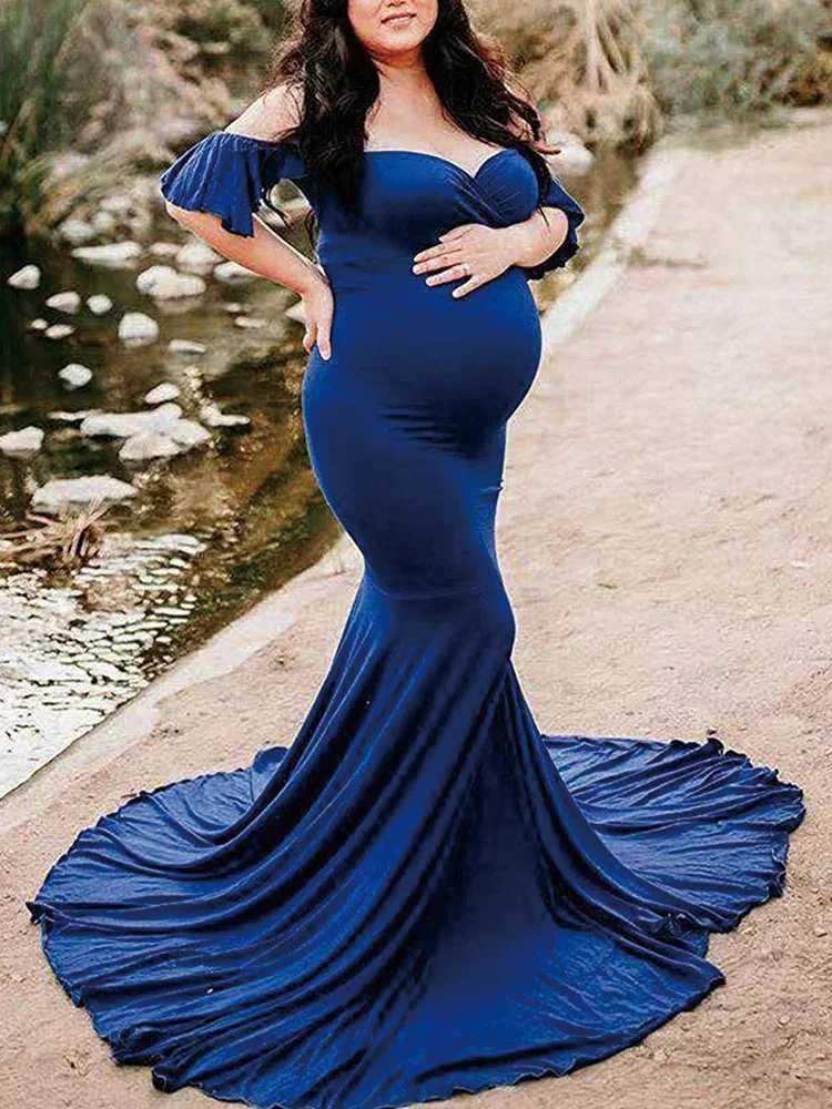 Maternitys Short Sleeve Dresses Sexy V Neck Gown Maxi Long Photography for Pregnant Women Pregnancy Photo Shoot X250224
