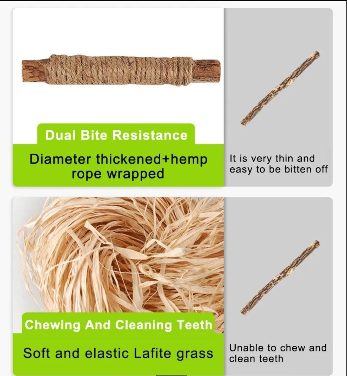 Cat-Friendly Teeth Cleaning Teethers - Organic Silvervine and Raffia Grass Toys