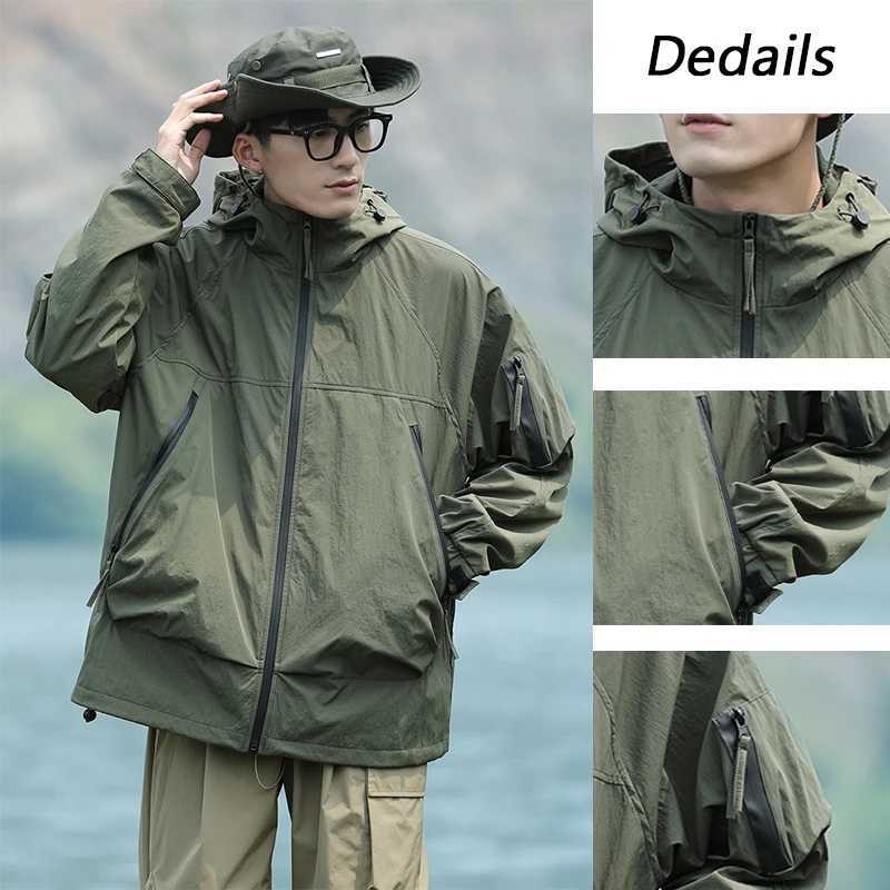 Autumn Hiking Jacket Men Windproof Waterproof Hooded Women Jacket Outdoor Hiking Camping Climbing Fishing Hunting Couple JacketT250311