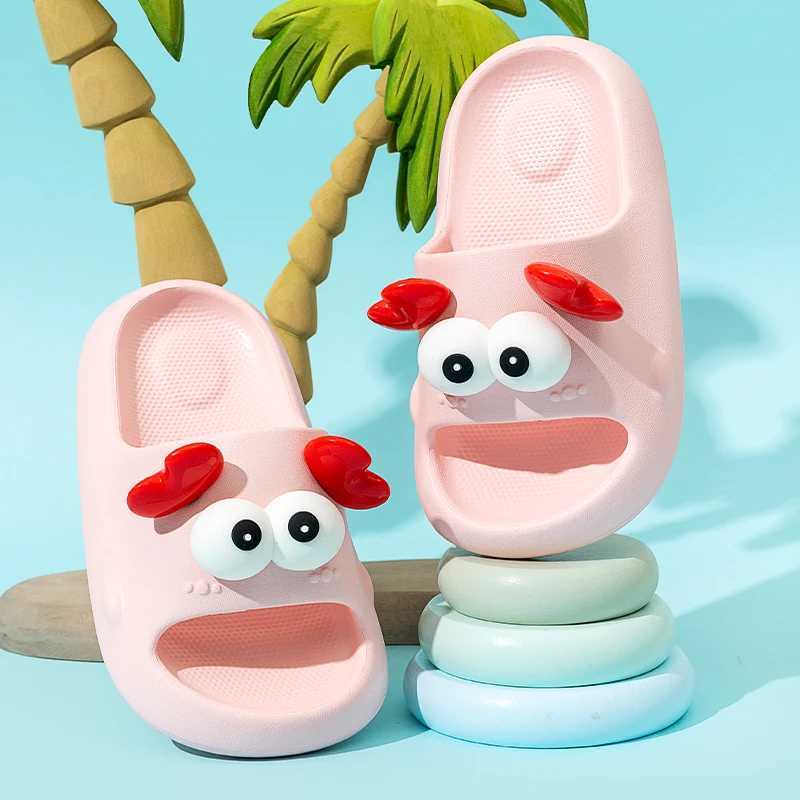 New Summer Children Slippers Cute Crab Comfort Indoor Sandals For Girls And Boys Non-slip Seabeach Flip Flops Home Kids ShoesT250311