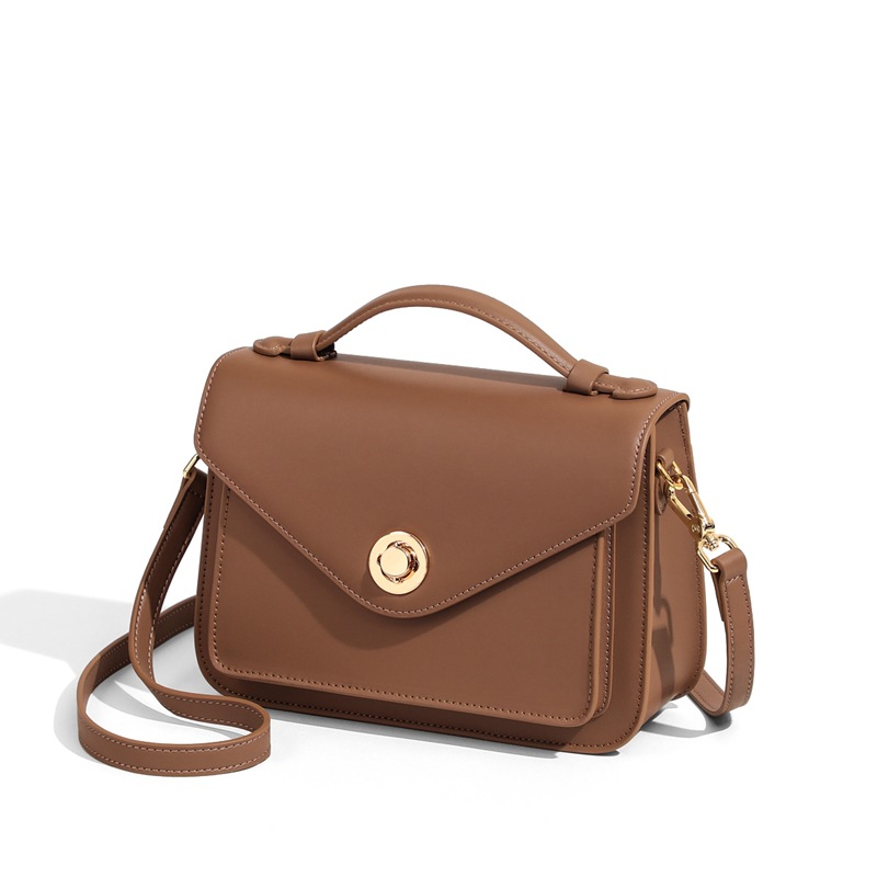 Women's Leather Messenger Bag - Versatile Shoulder Handbag for Commuting