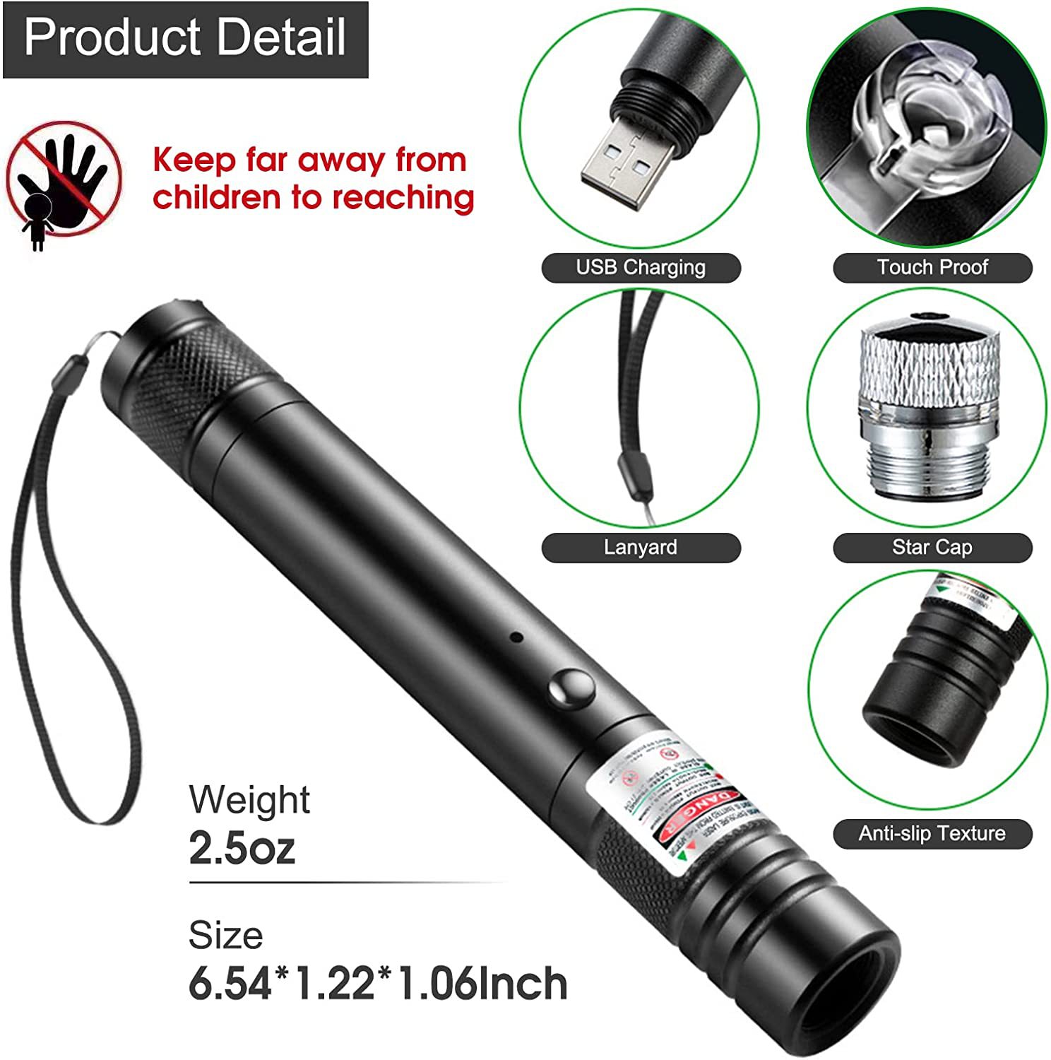 Cat Laser Toy, 1 Box USB Rechargeable Pet Interactive Toy, Multifunctional Laser Pointer for Indoor and Outdoor, Pet Supplies
