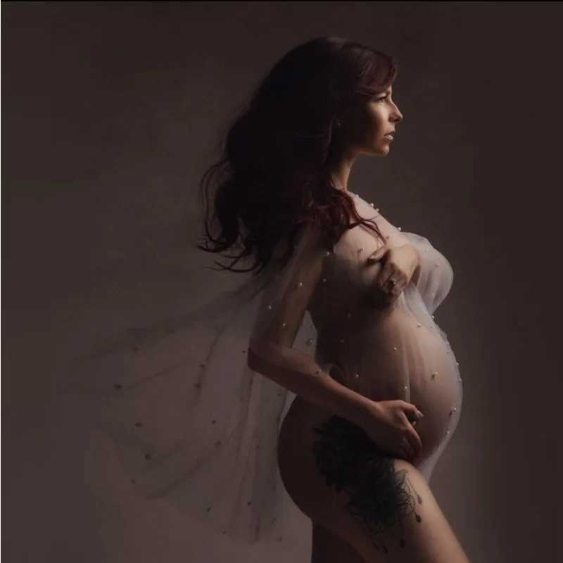 Pearls Maternity dresses photoshoot baby shower dresses pregnant woman Pregnancy Dress X250224