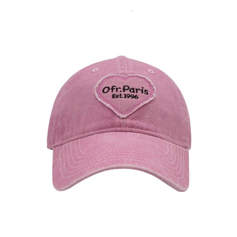 Spring and Summer Retro Baseball Hat Minimalist Sunshade Womens Fashion Patch Love Soft Top 250311