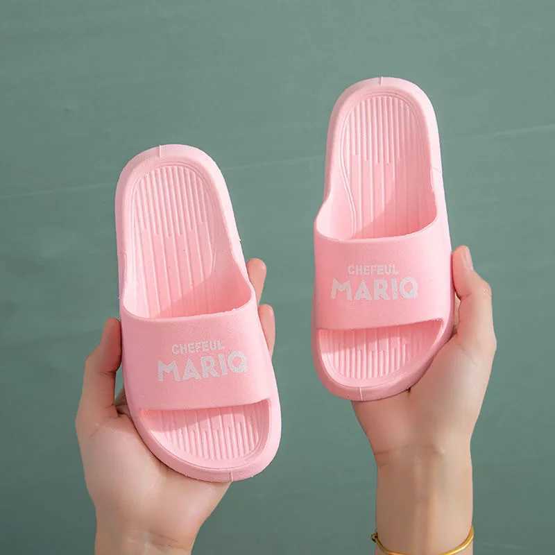 Summer Children Solid Color Soft Slippers Comfortable Breathable Non-Slip Cute Slippers Home Bathroom Beach Slippers Kids SandalT250311