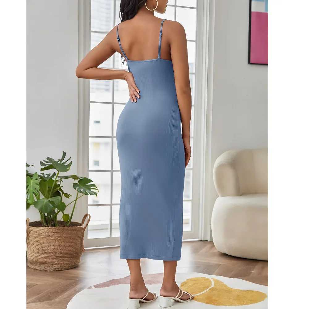 Pregnancy Dresses Maternity Photoshoot Solid Color Clothes Sexy Button-down Split Sleeveless Maternity Womens Dress ClothingT250311