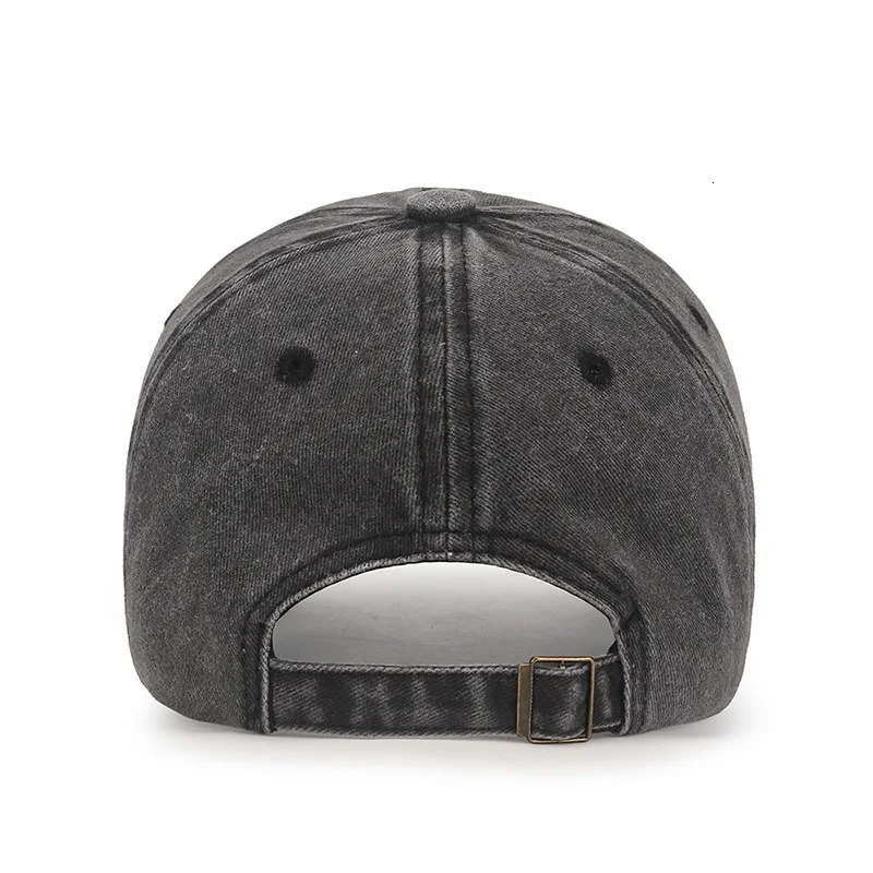 Cotton washed fabric baseball cap mens snap button retro casual dad hat adjustable truck sun shading and windproof 250311