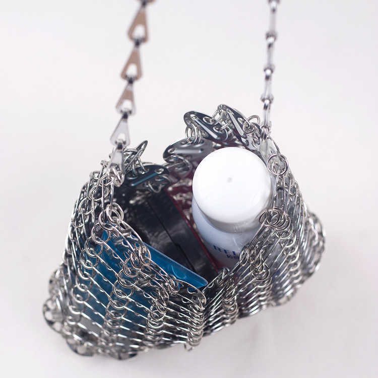 Metal Sequin Large Capacity Mobile Phone Messenger Chain Bag Diy Manual Bag Women's Fashion Trend 250315