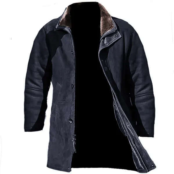 2023 Autumn And Winter Men's Mid Length Integrated Deer Fur Coat Jacket