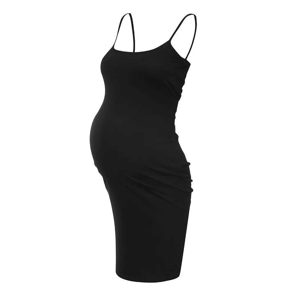 Overlay Lace Dress Women Vest Bandage Maternity Solid Pregnancy Sexy Dress Straps Dress Sleeveless Business Pregnancy MaternityT250311