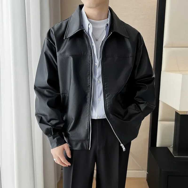 American Style Street New Mens Jacket Spring Autumn Biker Leather Jacket Loose-Fit Lapel Trendy Brand Casual JacketT250311