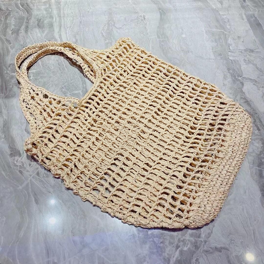 Summer Beach Travel Totes Bags Bohemian Natural Raffia Straw Bag Women Designer Fashion Woven Shopping Bag Handwoven Hollow Out Handbag 2301