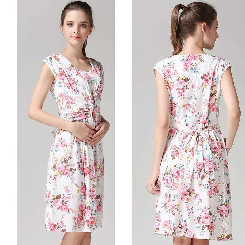 Summer Maternity Clothes Beach Dresses Sleeveless Nursing Clothing Breastfeeding Dress for Pregnant Women Lactation Dress WearT250311