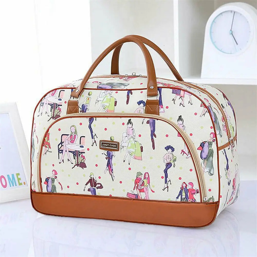 Men Women PU Leather Portable Holdall Handbag Travel Bag Luggage 250311