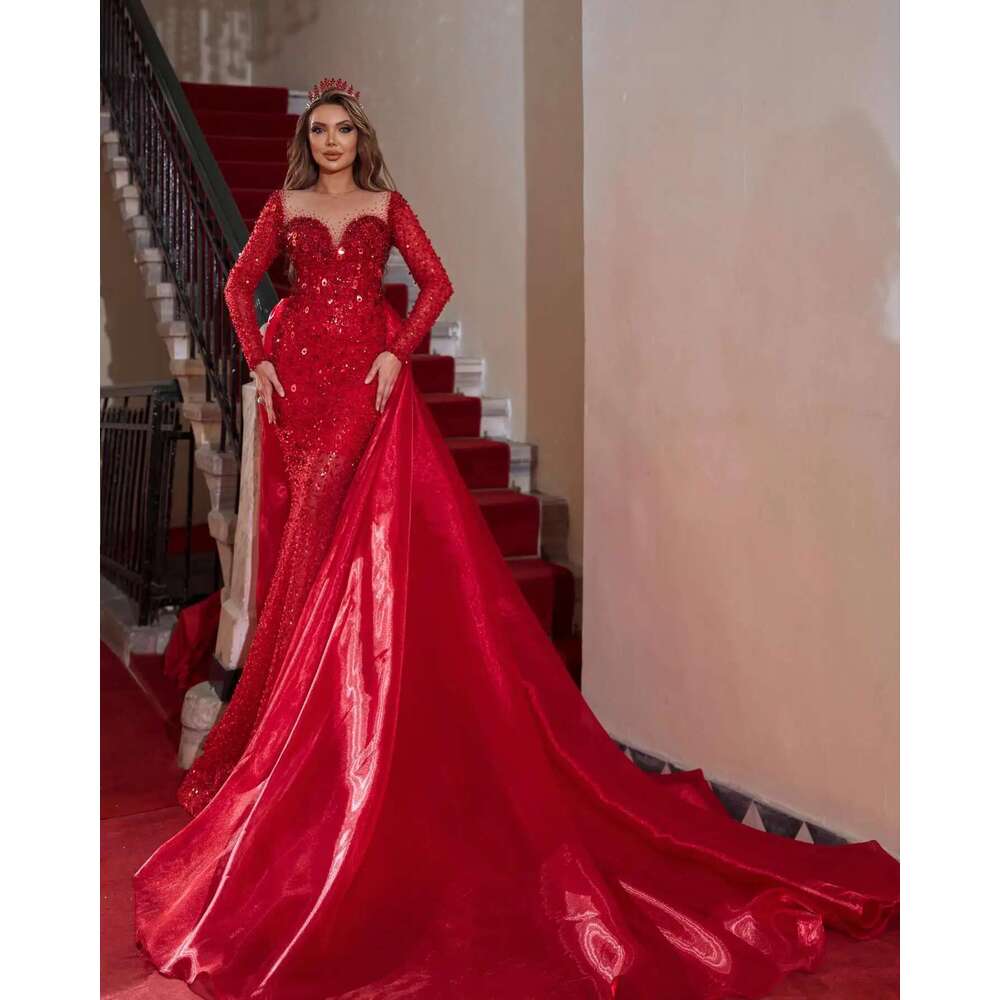Sweetheart Dance For Women Sexy Mermaid Evening Dress Pearl Crystal Lace Party Dresses To The Floor Custom Made prom