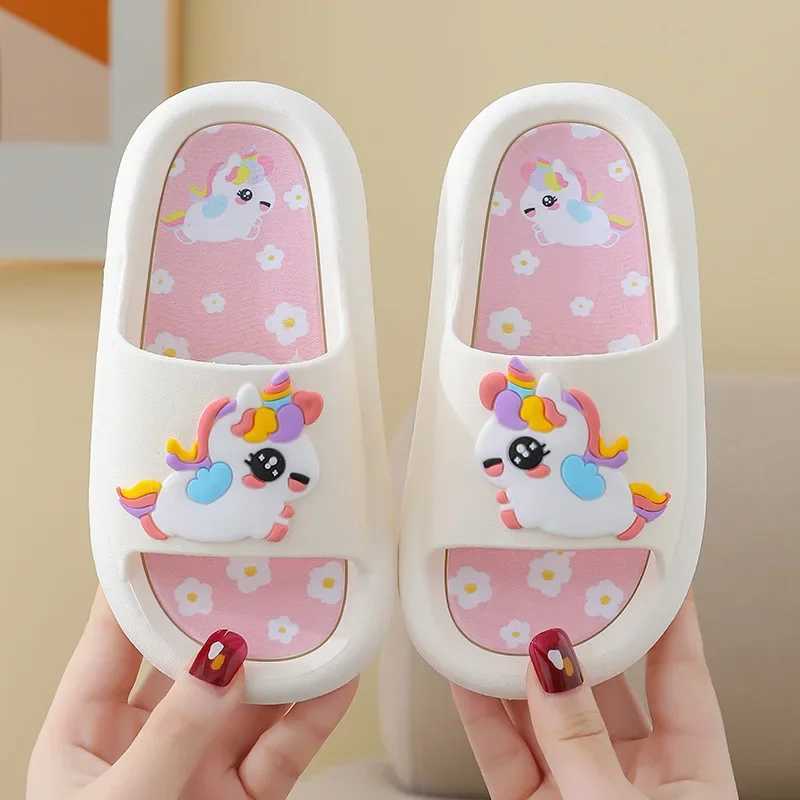 Summer Cartoon Childrens Slippers Girl Unicorn Slipper Kids Cute Indoor Home Bathroom Shoes Boy Dinosaur Flip Flops EinhornT250311