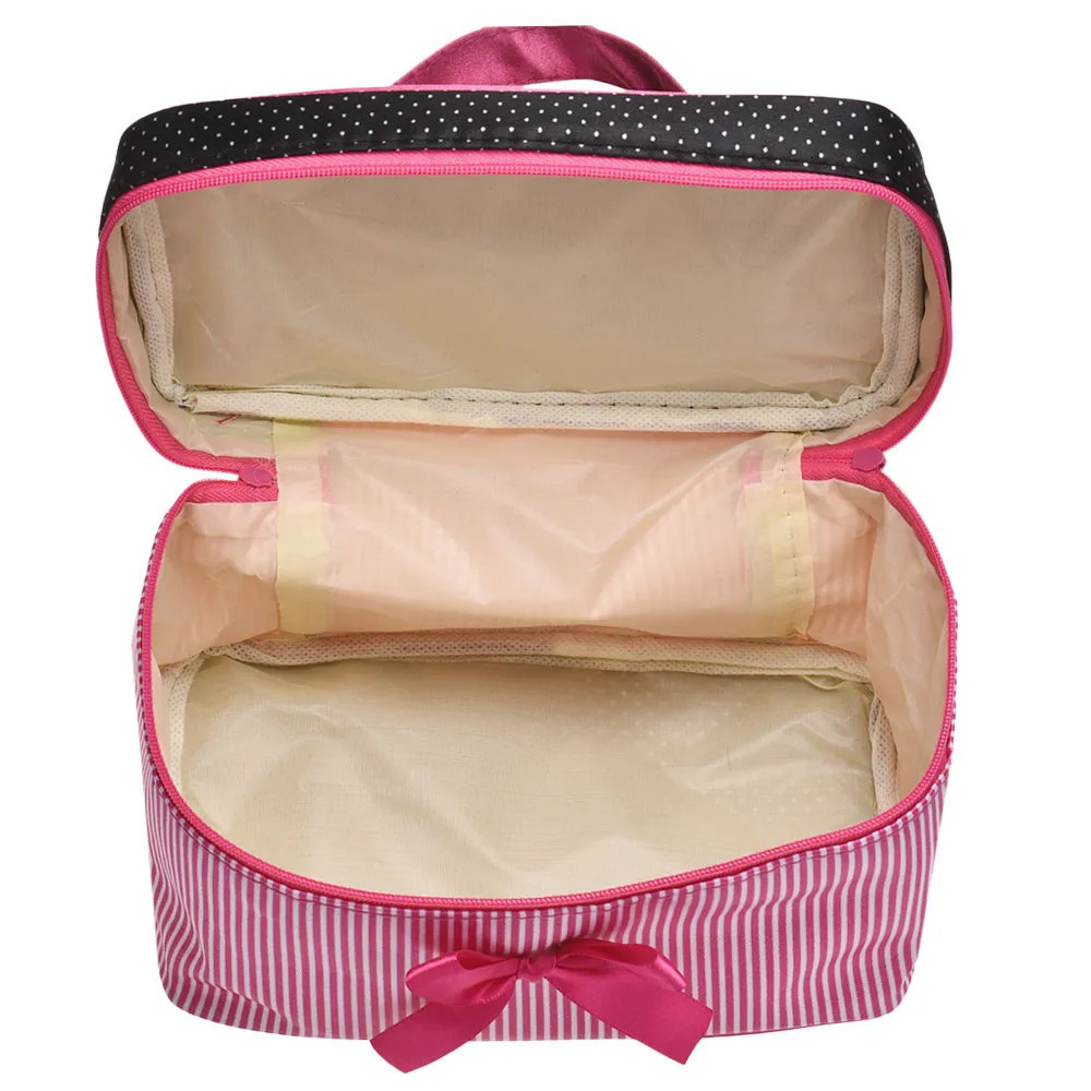 Womens travel bow makeup bag womens beauty bra 250311