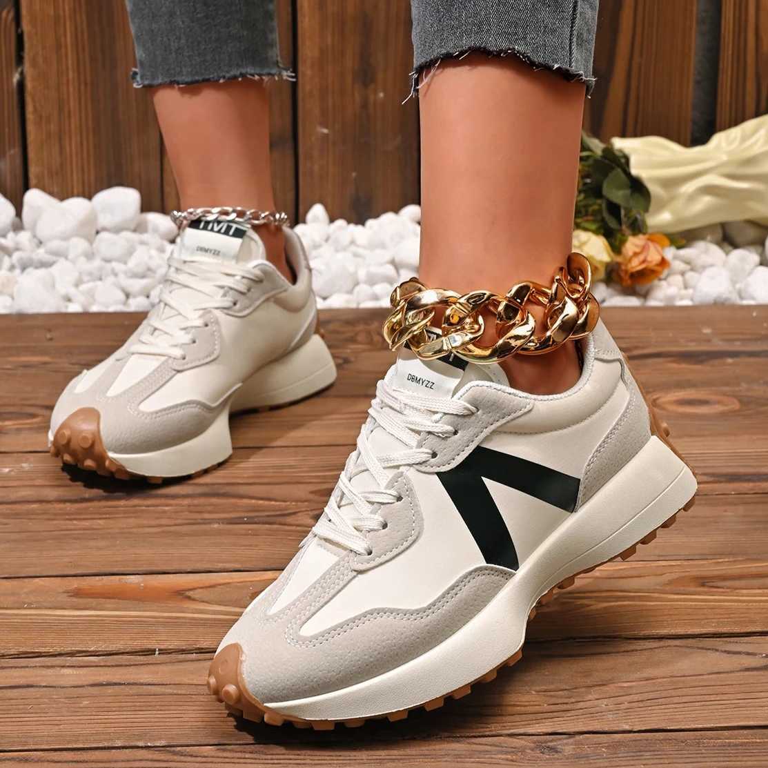 Women Sneakers 2025 New Casual Versatile Thick-soled Running Sneakers Women Fashionable High-quality Luxury Lace-up Shoes Women M250311