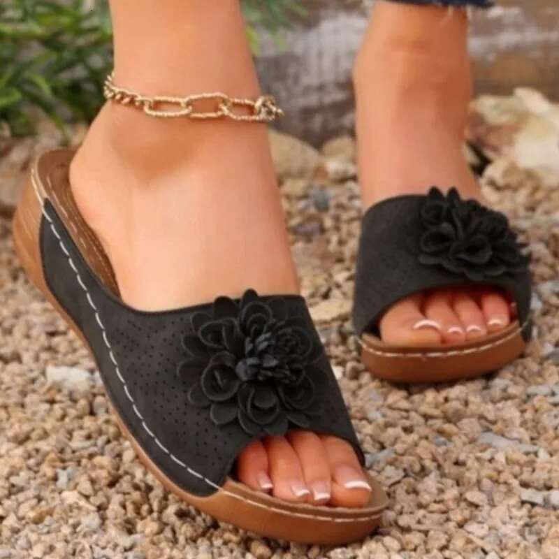 Sandals Summer Woman Party Shoe Slip On For Wedge Ladies Shoes Platform Female Slippers Women Footwear
