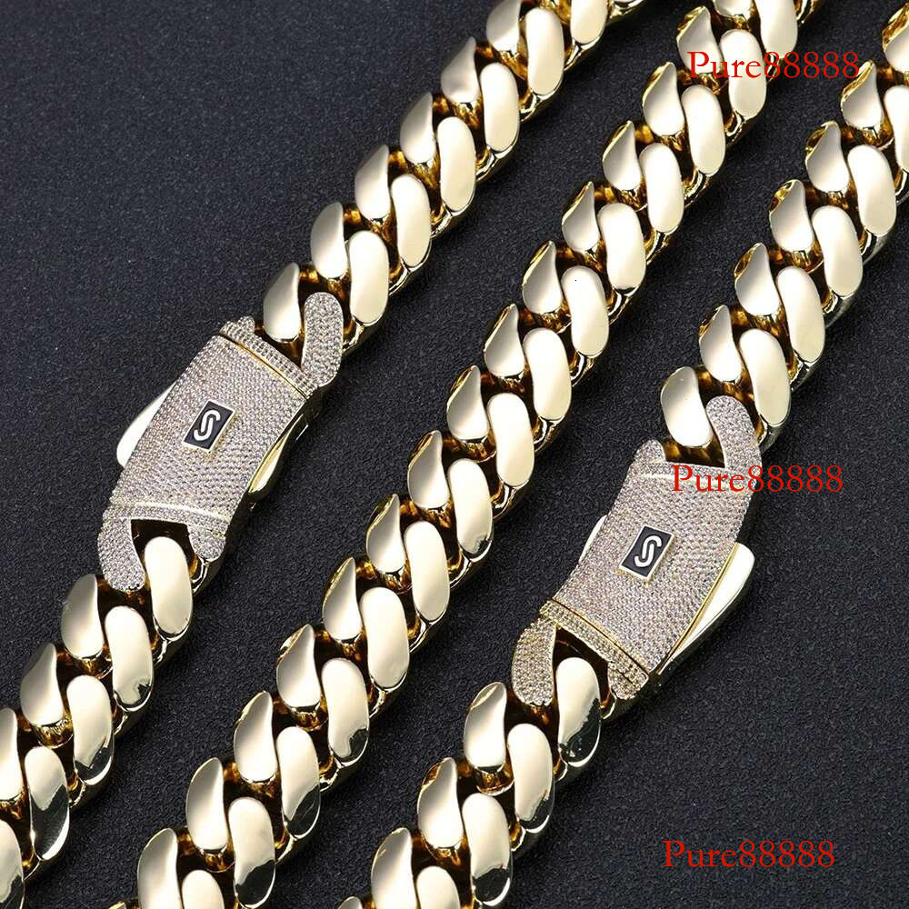 Wholesale Choker 14k Chunky Custom k Chain Gold Plated Cuban Miami Necklace 20mm Hip Hop Jewelry