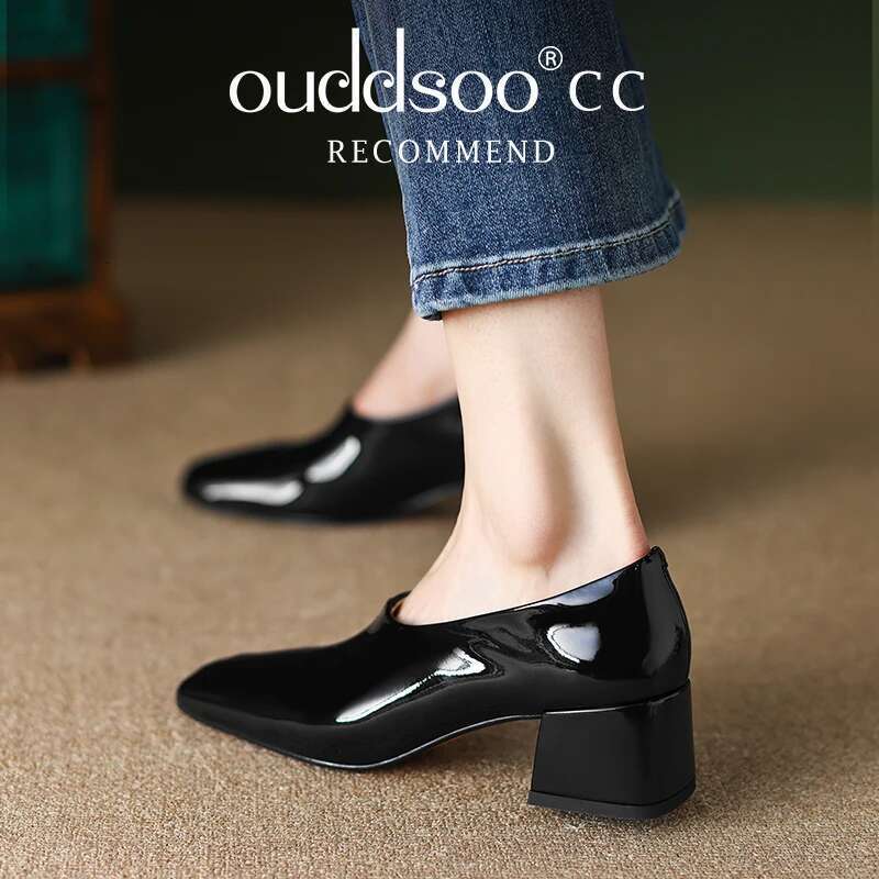 High Heel Ods Women S Loafers Genuine Leather Sss Grade Sier Heels Gold Pumps Square Toe Elegant Mary Janes Shoes For Women