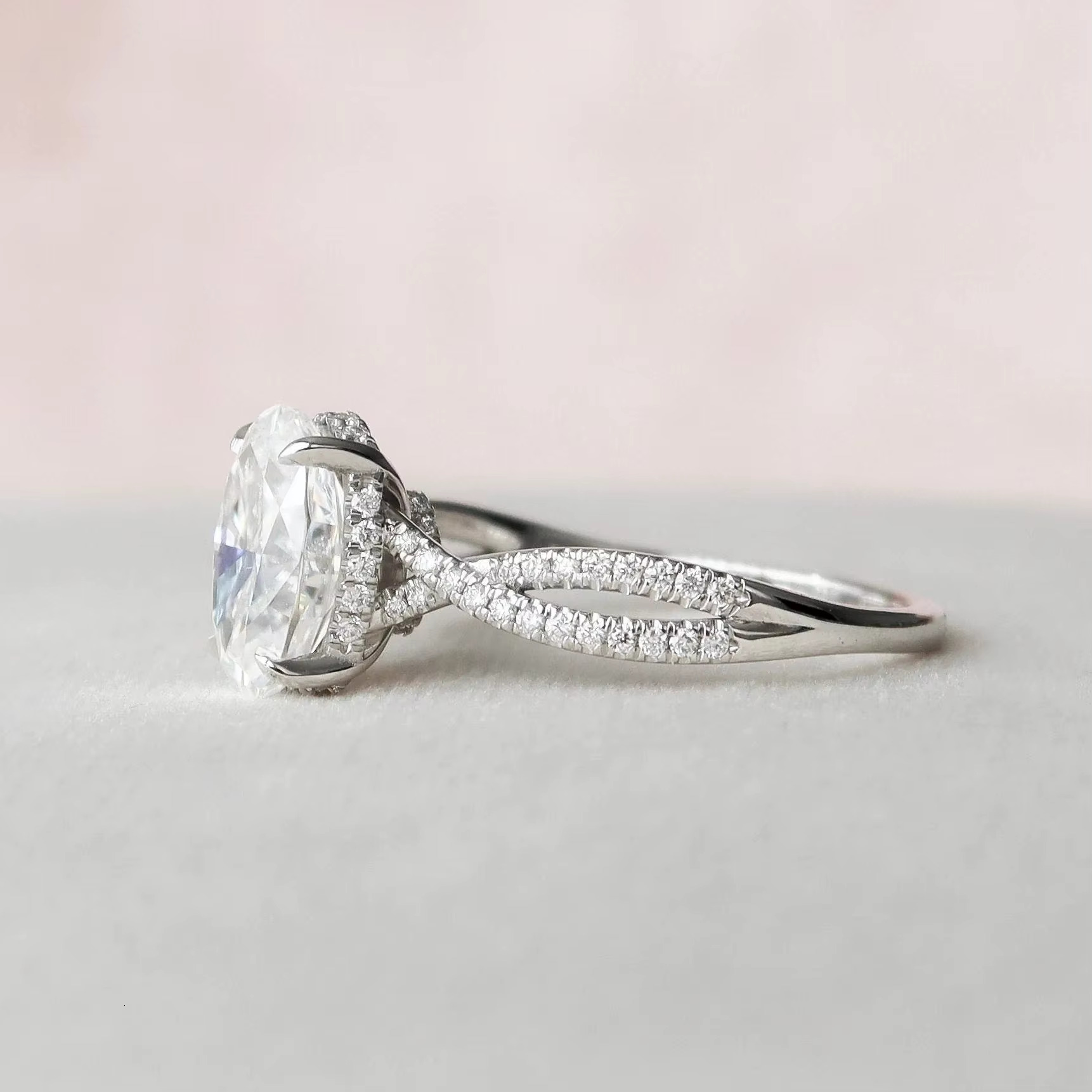 3 Ct Oval Cut Moissanite Engagement Ring Elegant and Durable Jewelry