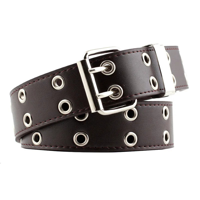 Punk PU Leather Waist Belt Hip-hop Fashion Pin Buckle Black Adjustable Waistband With Chain For Ladies Girls Women Jeans 250303