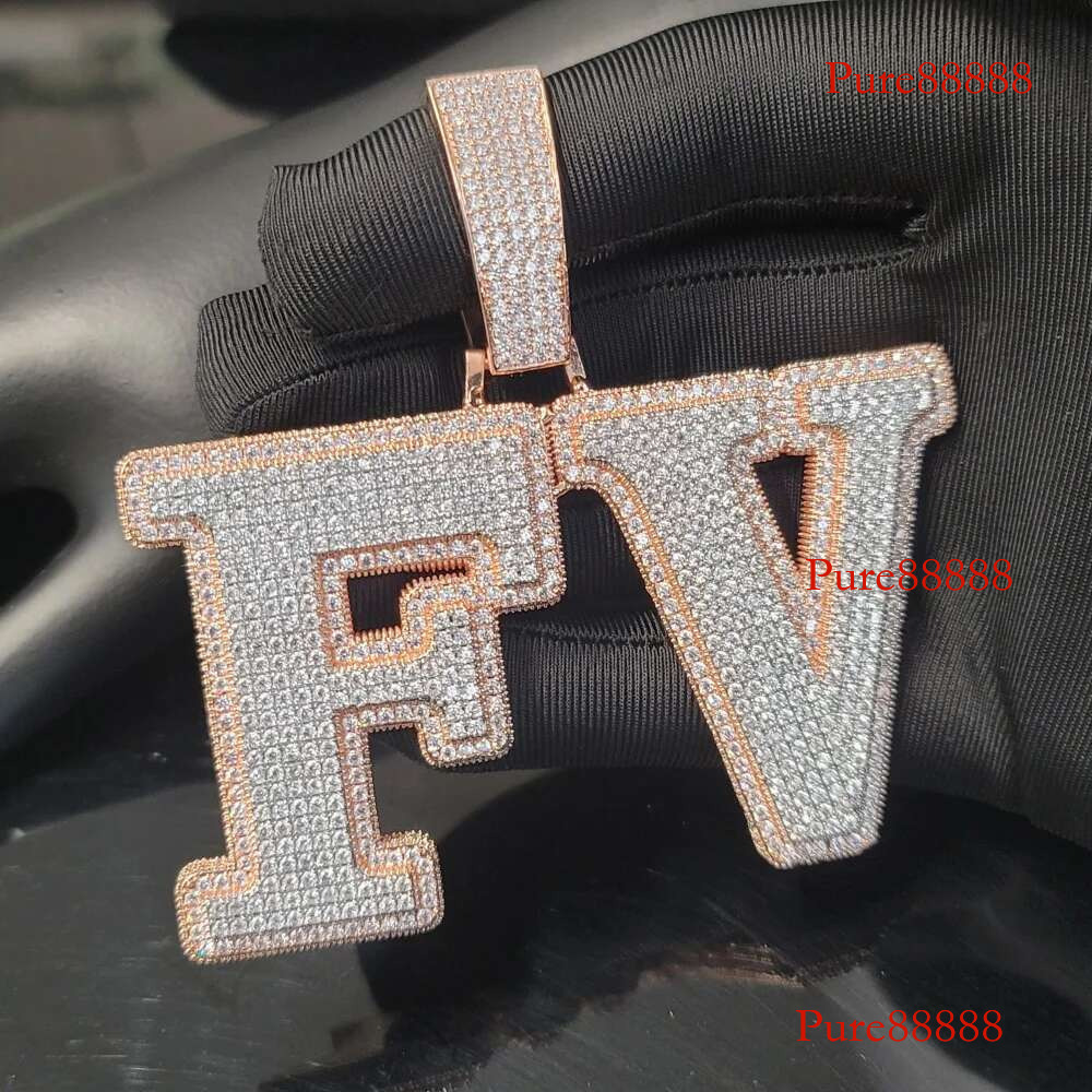 Personalized Custom Big Letter Pendant Iced Out Jewelry Name Customized Initial Hip Hop Necklace Cuban k Chain Party Gifts