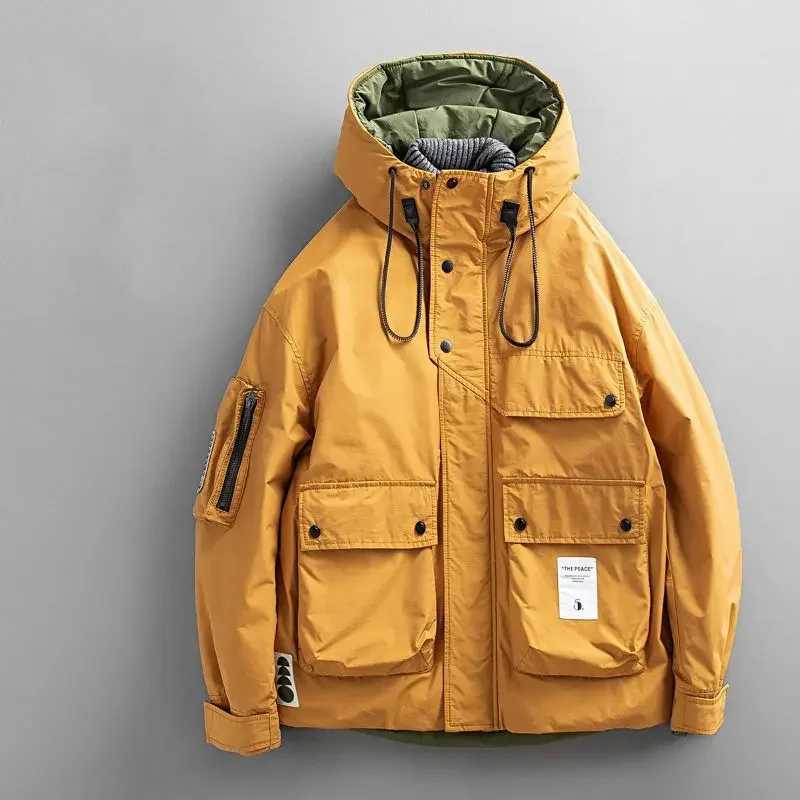 Juspinice Korean Fashion Loose Jacket Cotton Jacket Trend 2024 Winter Warm Hooded Loose Casual Warm Parkas Male ClothingT250311