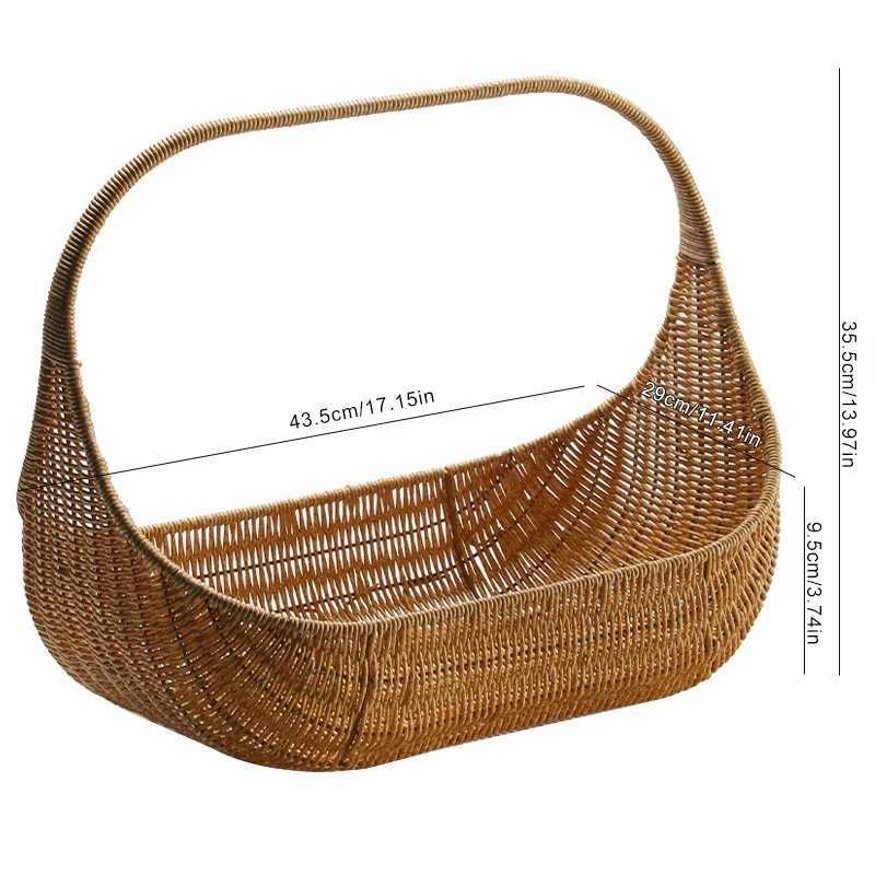 a Picnic Basket with Handle Open Top Garden Harvest Basket Fruit Vegetable Easter Candy Eggs Gathering Baskets X250311