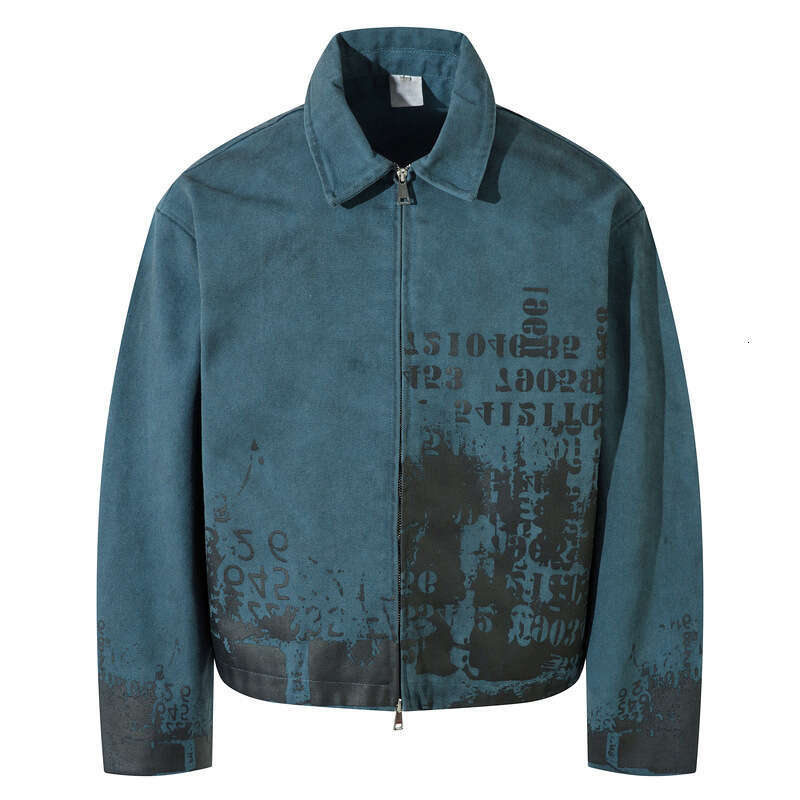 American Vintage Dirty Dye Distressed Short Cleanfit Detroit Workwear Jacket For Men