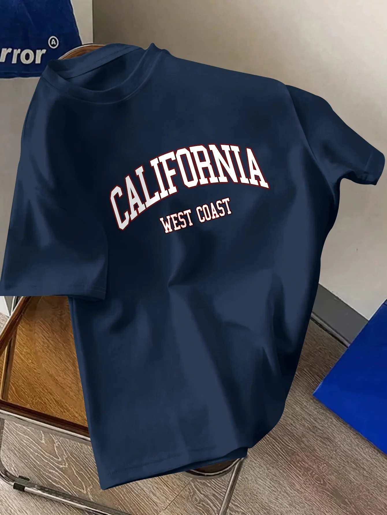 Mens Summer 100% Cotton Fashion California Letter Printed Loose Large Casual Comfortable Round Neck Short Sleeve Tshirt Top 250311