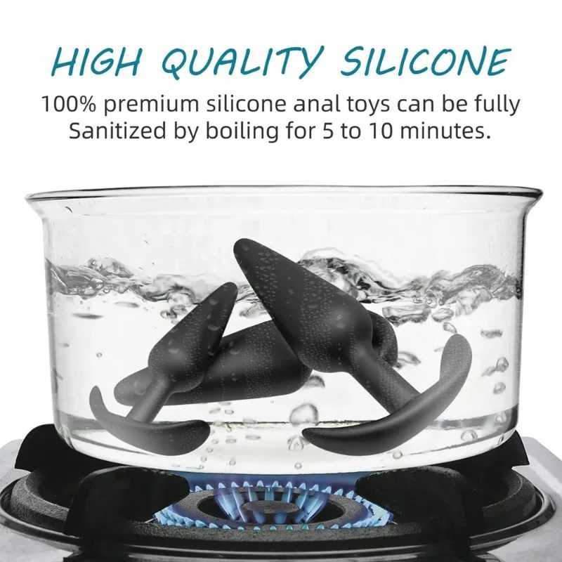3 Different Size Anal Plug Soft Silicone Anal Butt Plug Stimulator Adult Sex Toys for Men/Women Prostate Massager Anal TrainerXJ250311