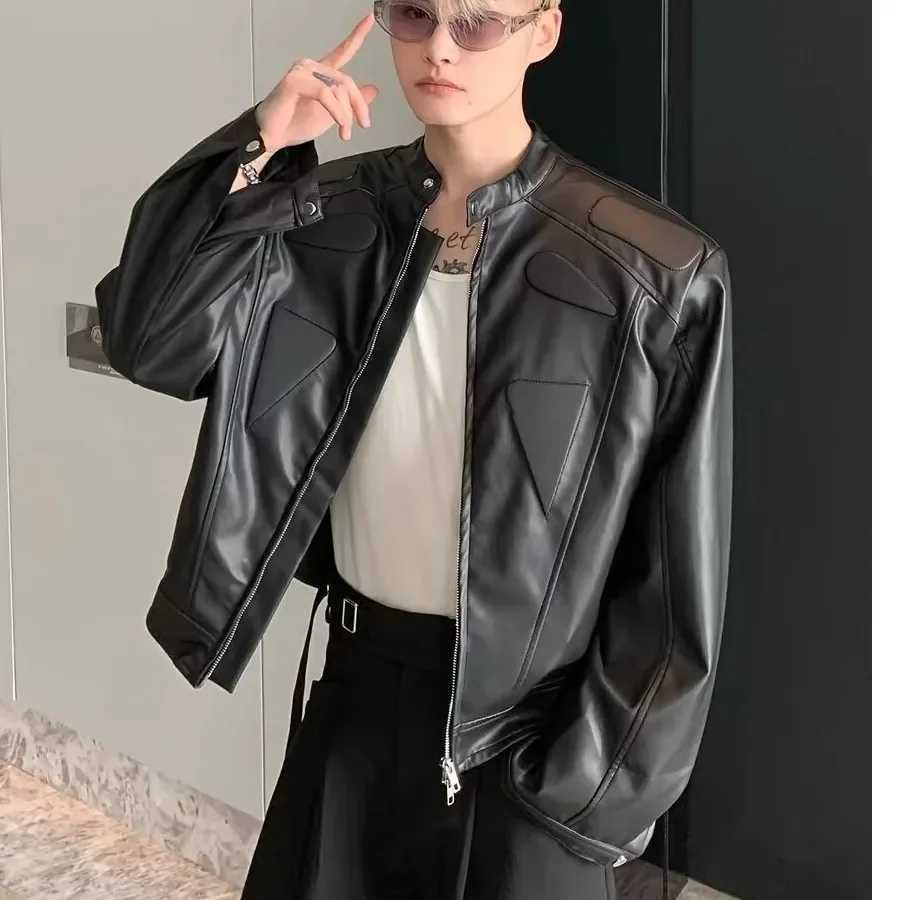 High-end Feeling Motorcycle Jacket For Men Trendy Street Pad Shoulder Leather Jacket Casual Niche Structure Design Sent For FreeT250311