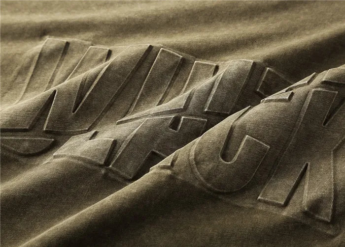 Retro heavy-duty mens T-shirt summer short sleeved personalized embossed letter pattern 24ss Y2k young mens T-shirt top 250310