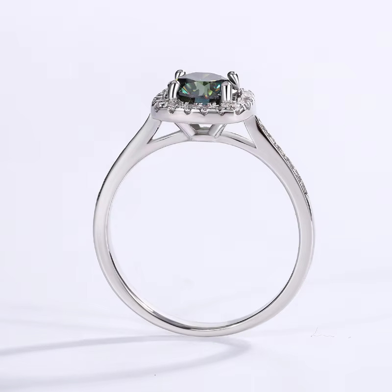 Factory Wholesale 1/2/3Carat Round Shape Pass Diamond Tester Moissanite Ring Many Color Moissanite Ring for Women