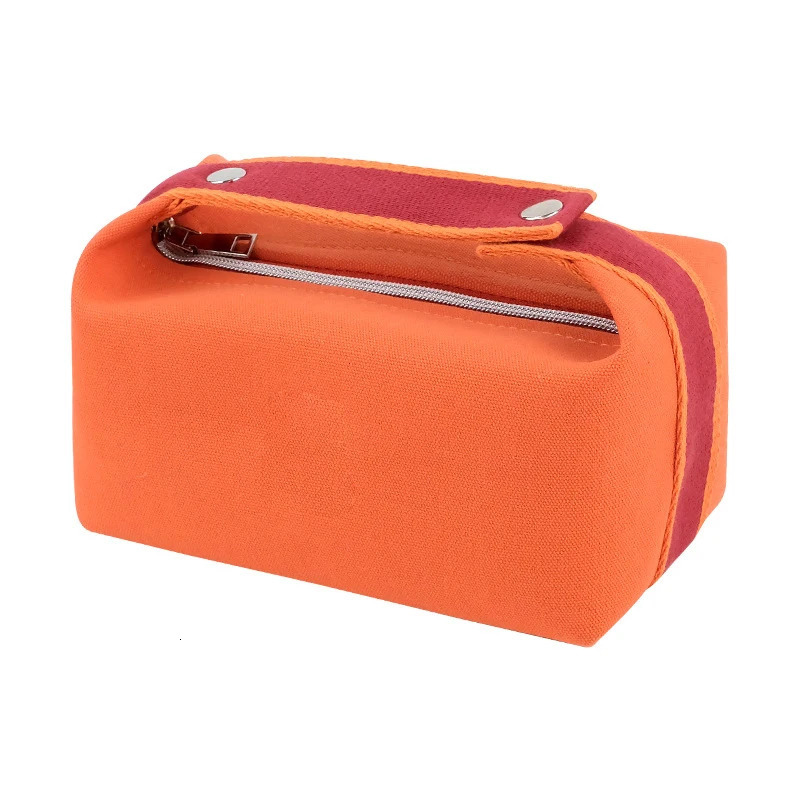Ins Wind Portable High-End Feel Simple Large Capacity Women Cosmetic Storage Bag Canvas Wash Bag Fashionable Makeup Pouch R250311