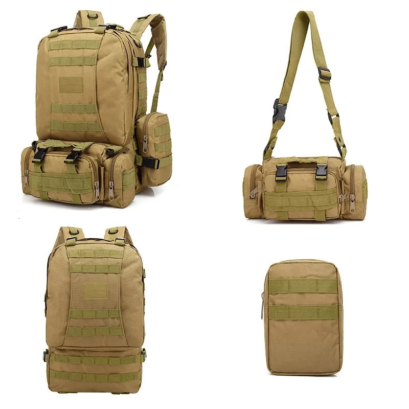 55L Tactical Backpack Trekking Hiking Bag Men Rucksack Outdoor Sport 3 Days Camping Hiking Travel Climbing Backpack Mochila 250305