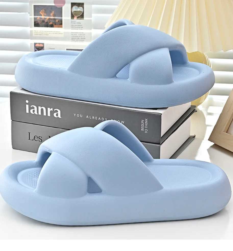 Womens Litfun Fi Platform Slippers 2025 Summer New Outdoor Antiskid Beach Shoes Fi Crossover Belt EVA House SandalsXJ250311