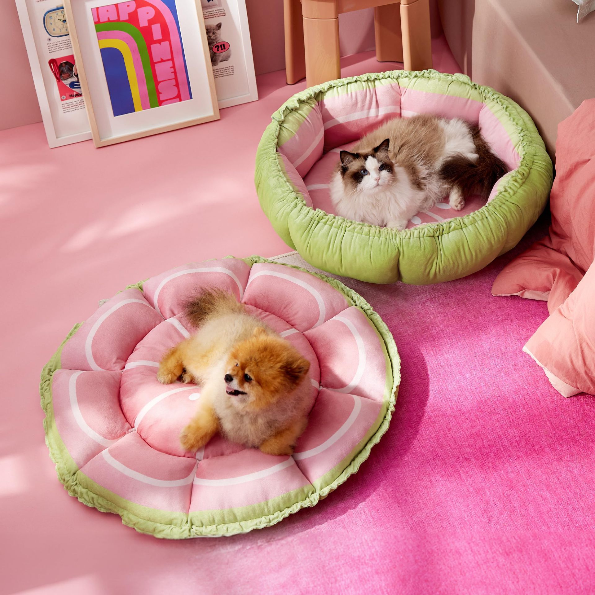 Cat Nest Winter Warm Mat Cat Bed Kitten House Semi Enclosed Dog Nest Four Seasons General Pet Supplies Dog Kennels