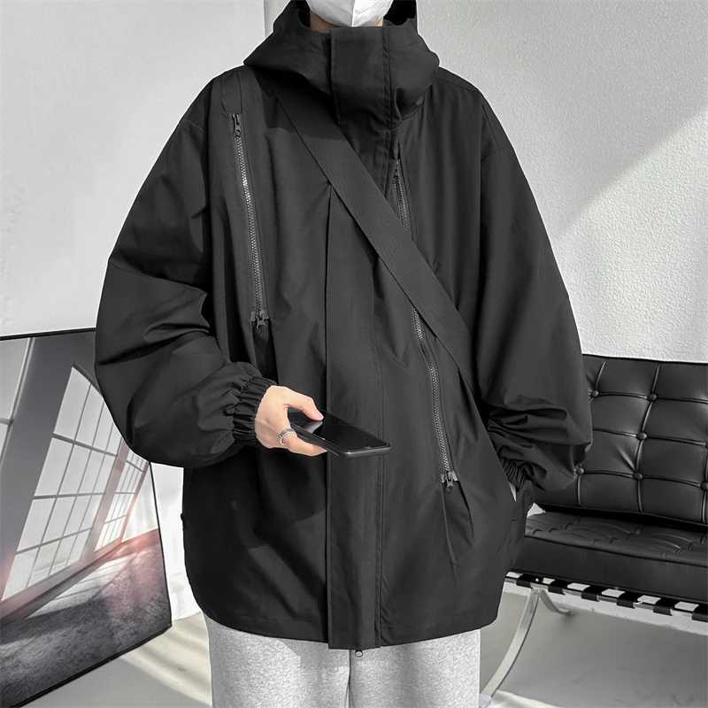 Dropshipping Streetwear 2023 Spring Casual Mens Jackets Hooded Harajuku Windbreaker Jacket For WomanT250311