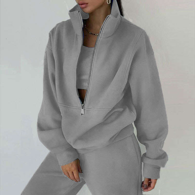 2025 Spring Women's Two Piece Hoodie Fleece Street Fashion Sports Set For Women KLMY