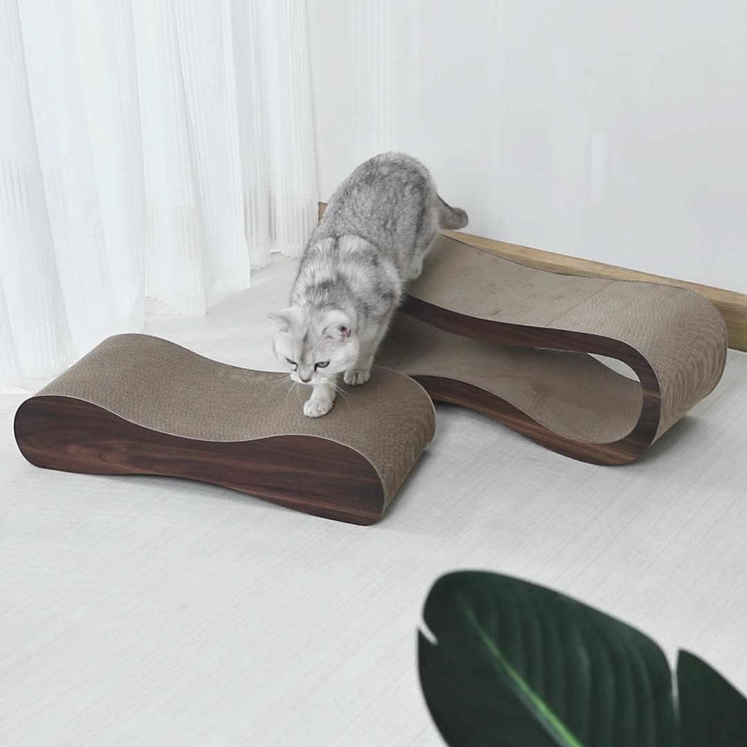 2-in-1 cat scratch board corrugated paper lounge chair bed board cat stool claw grinder artifact environmentally friendly corrugated paper cat scratch