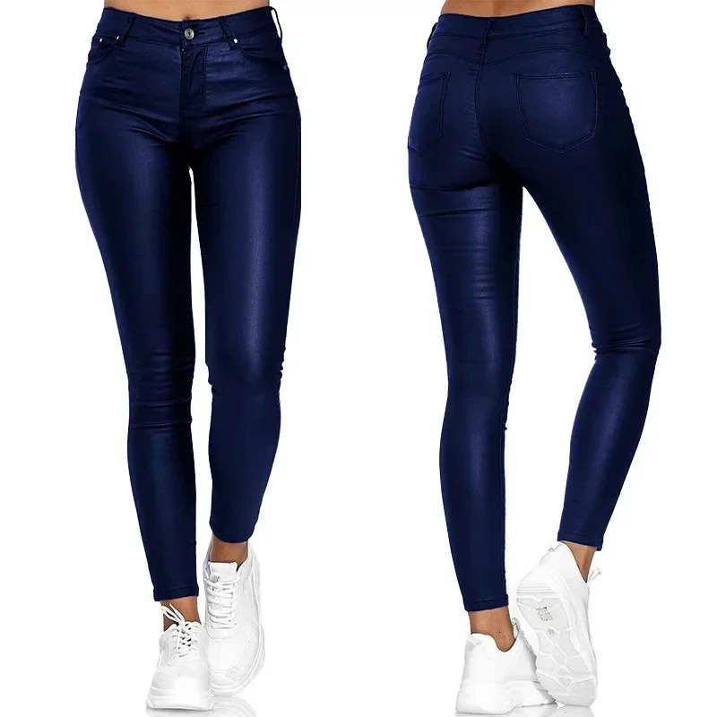 Women PU Leather Pants Black Sexy Stretch Bodycon Trousers Women High Waist Long Casual Pencil Pants Plus Size XS4XL 250305