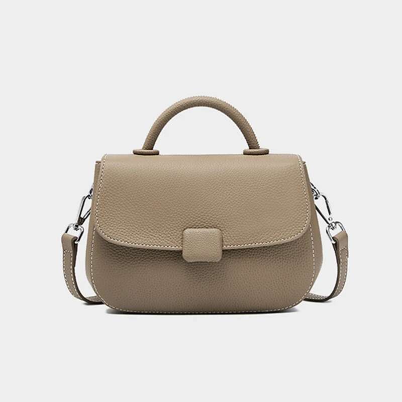 Burminsa Genuine Leather Saddle Small Shoulder Bags For Women 2025 Designer Crossbody Purses Top Handle Ladies Handbags