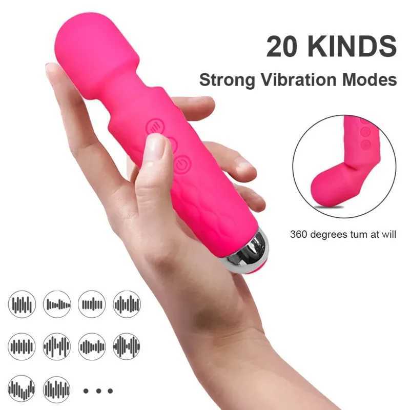 Mini Powerful Vibrator Magic Wand Female G-Spot Massager USB Charging Adult Sex Products Female Sex ToysXJ250311